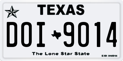 TX license plate DOI9014