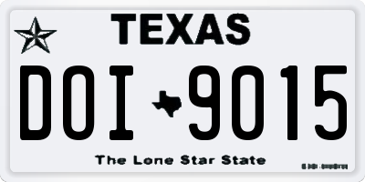 TX license plate DOI9015
