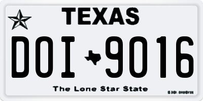 TX license plate DOI9016