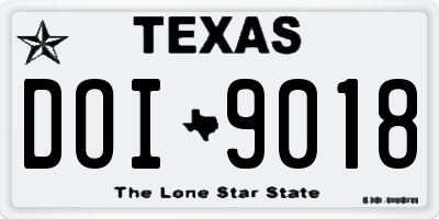 TX license plate DOI9018