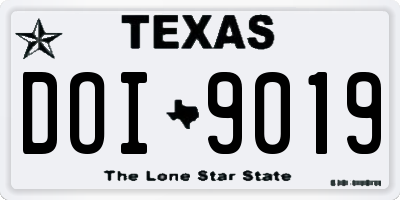 TX license plate DOI9019