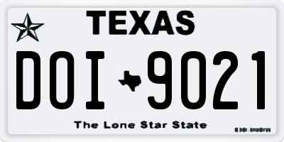 TX license plate DOI9021