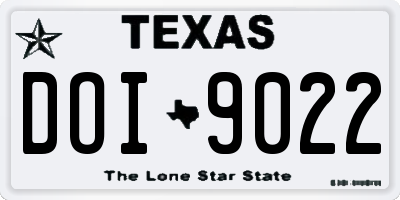 TX license plate DOI9022