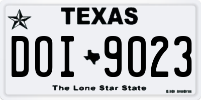 TX license plate DOI9023