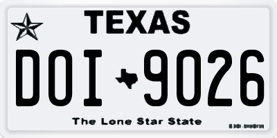 TX license plate DOI9026