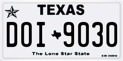 TX license plate DOI9030