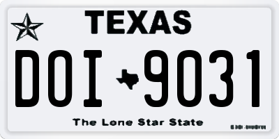 TX license plate DOI9031
