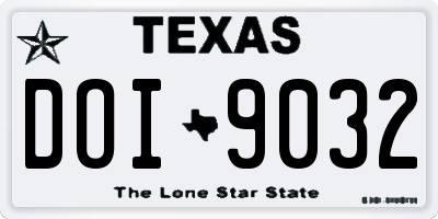 TX license plate DOI9032