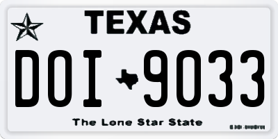 TX license plate DOI9033