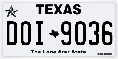 TX license plate DOI9036