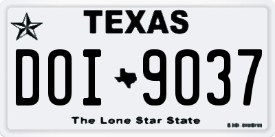 TX license plate DOI9037