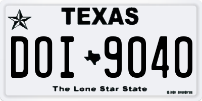 TX license plate DOI9040