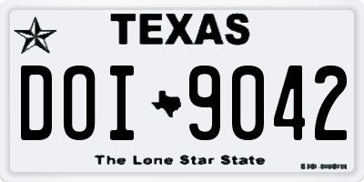 TX license plate DOI9042
