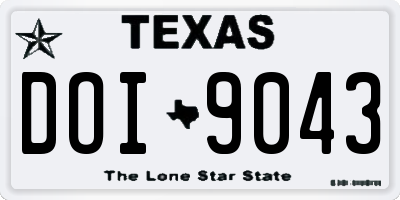 TX license plate DOI9043
