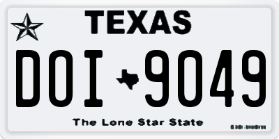 TX license plate DOI9049