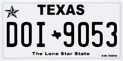 TX license plate DOI9053