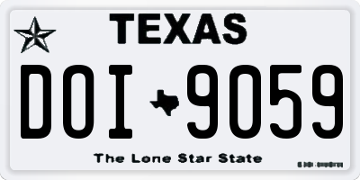 TX license plate DOI9059