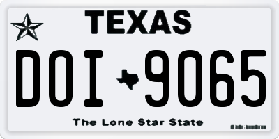TX license plate DOI9065