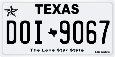 TX license plate DOI9067