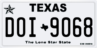 TX license plate DOI9068
