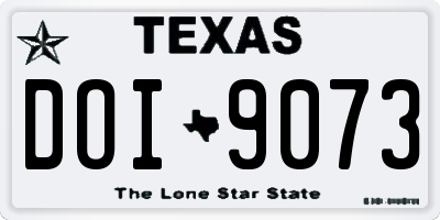 TX license plate DOI9073