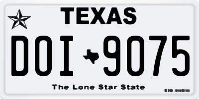 TX license plate DOI9075