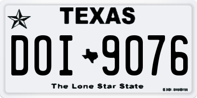 TX license plate DOI9076