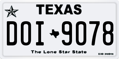 TX license plate DOI9078