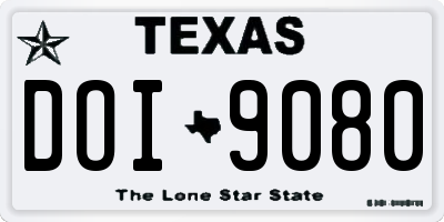 TX license plate DOI9080