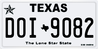 TX license plate DOI9082