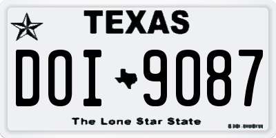 TX license plate DOI9087