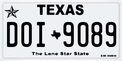 TX license plate DOI9089