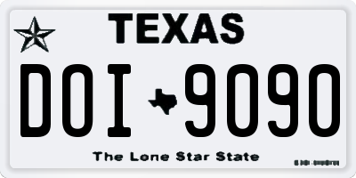 TX license plate DOI9090