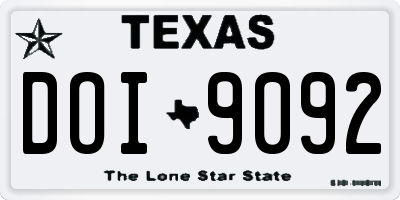 TX license plate DOI9092