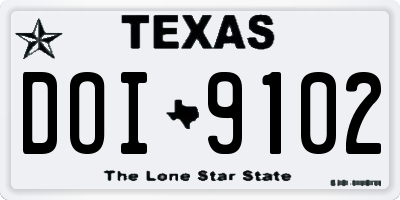 TX license plate DOI9102