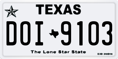 TX license plate DOI9103