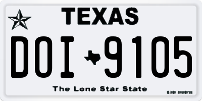 TX license plate DOI9105