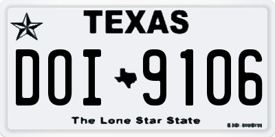 TX license plate DOI9106