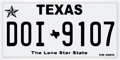 TX license plate DOI9107