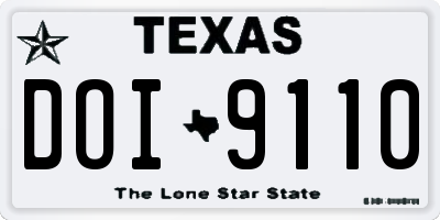 TX license plate DOI9110