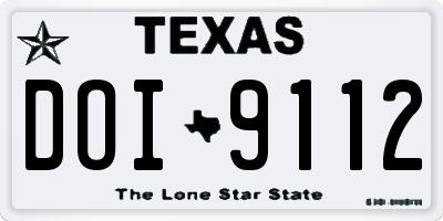 TX license plate DOI9112