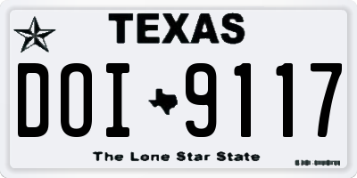 TX license plate DOI9117