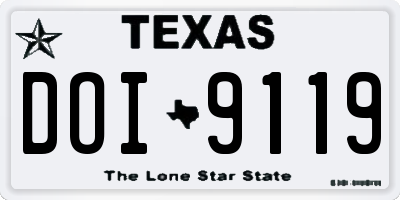 TX license plate DOI9119