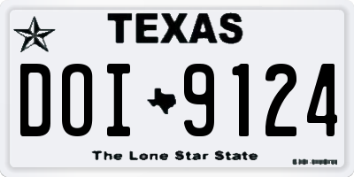 TX license plate DOI9124