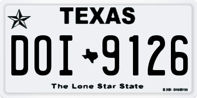 TX license plate DOI9126