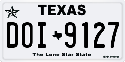 TX license plate DOI9127