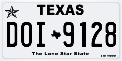 TX license plate DOI9128