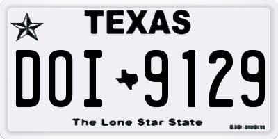 TX license plate DOI9129
