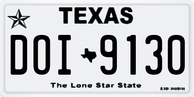 TX license plate DOI9130