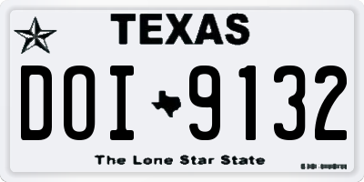 TX license plate DOI9132